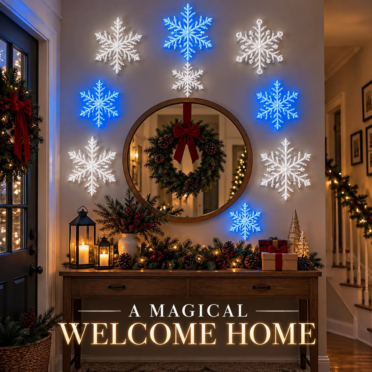 ❄️ LED Snowflake Wall Lights – Create a Magical Christmas Glow