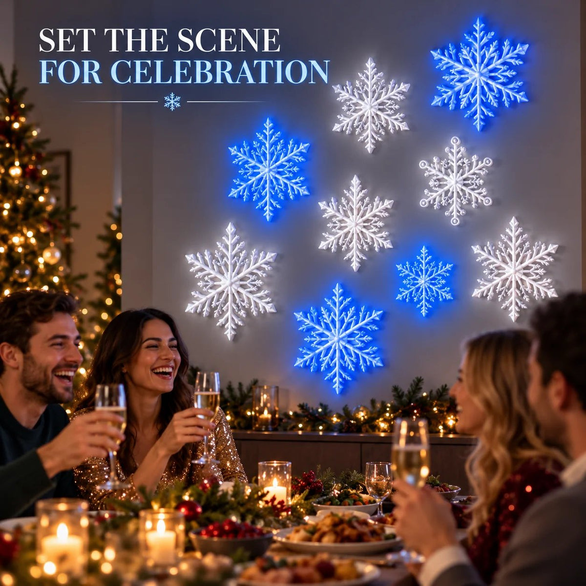 ❄️ LED Snowflake Wall Lights – Create a Magical Christmas Glow