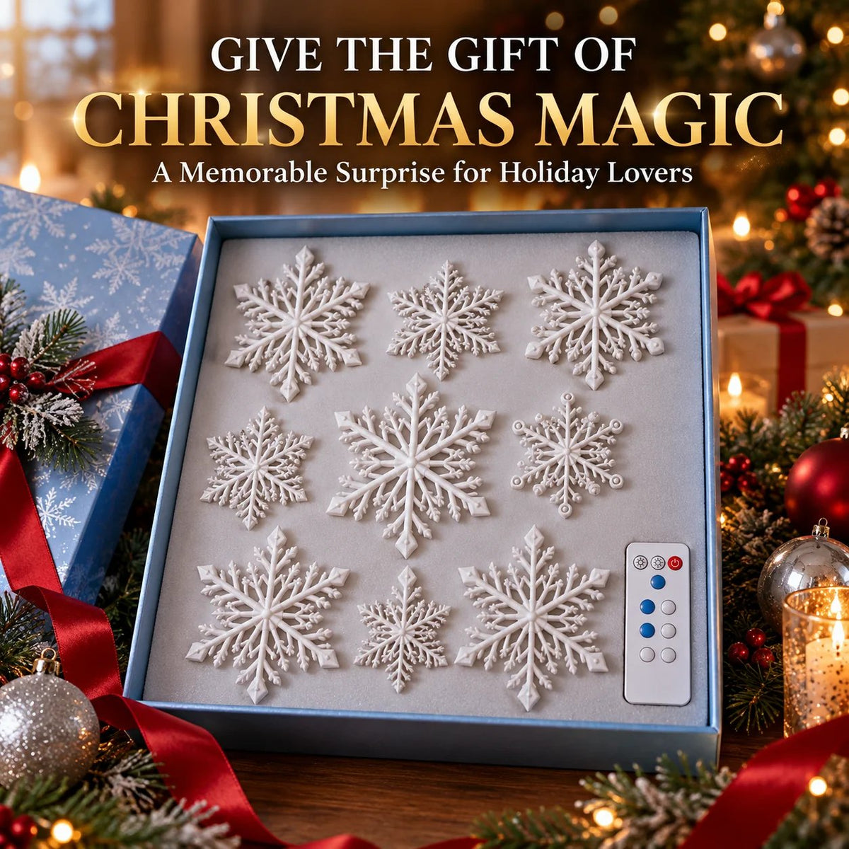 ❄️ LED Snowflake Wall Lights – Create a Magical Christmas Glow
